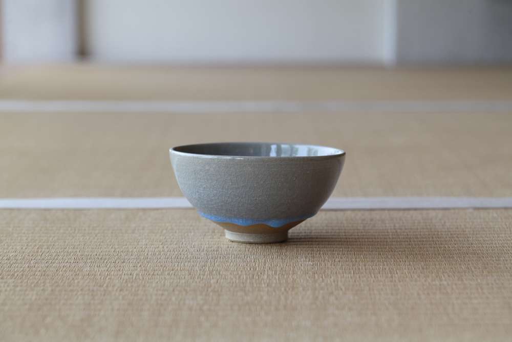 茶盌 玄窯月白釉 朝日窯工房作