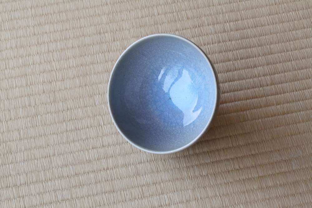 茶盌 玄窯月白釉 朝日窯工房作