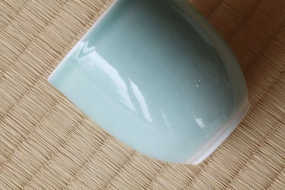 湯呑 青磁 朝日窯工房作