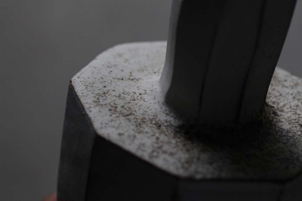 花入 粉引 砧形 十六世豊斎作