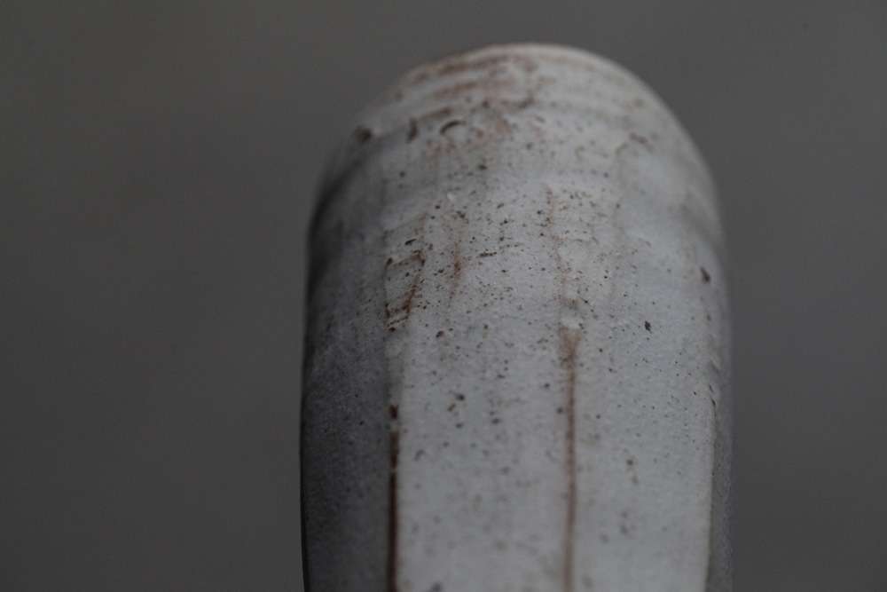 花入 粉引 砧形 十六世豊斎作