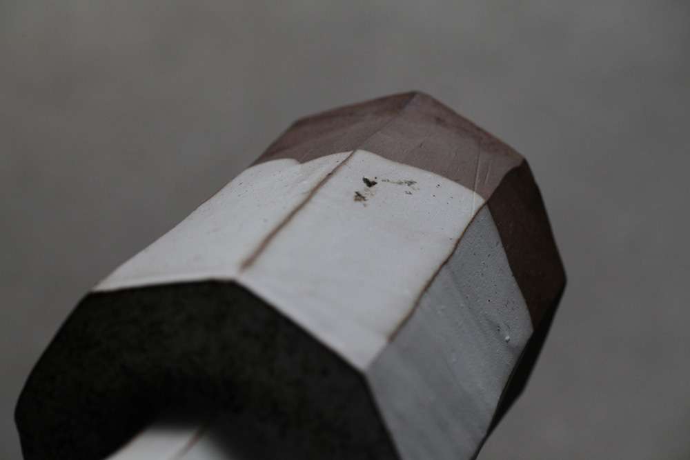 花入 粉引 砧形 十六世豊斎作