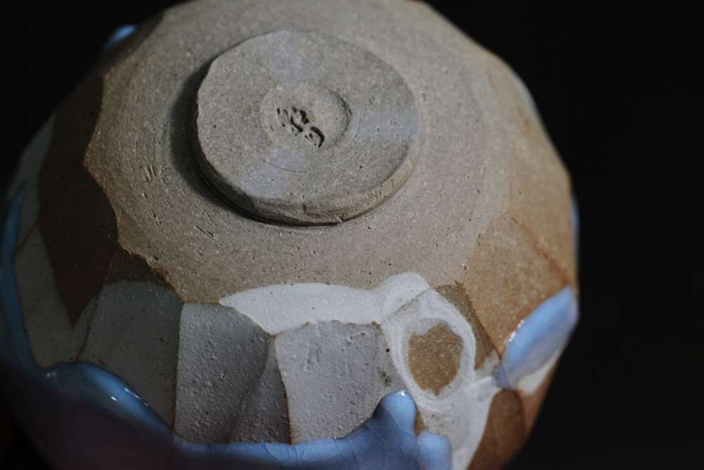 茶盌 月白釉流シ 十六世豊斎作