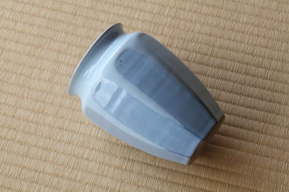 花入 月白釉  S 朝日窯工房作