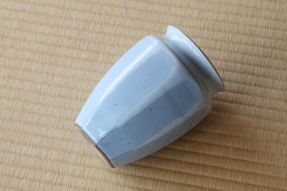 花入 月白釉  S 朝日窯工房作