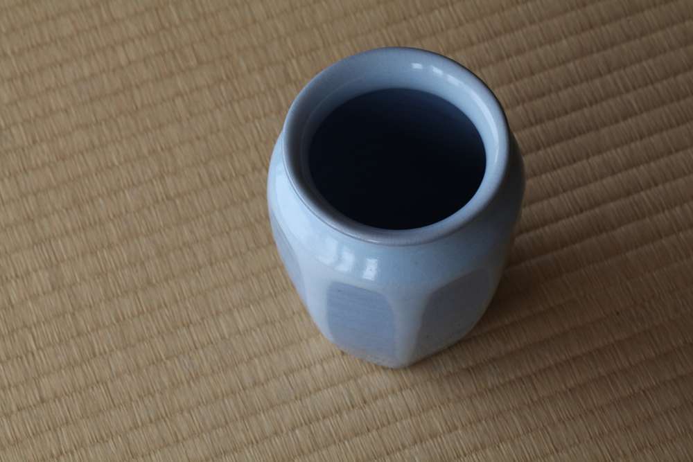 花入 月白釉  S 朝日窯工房作