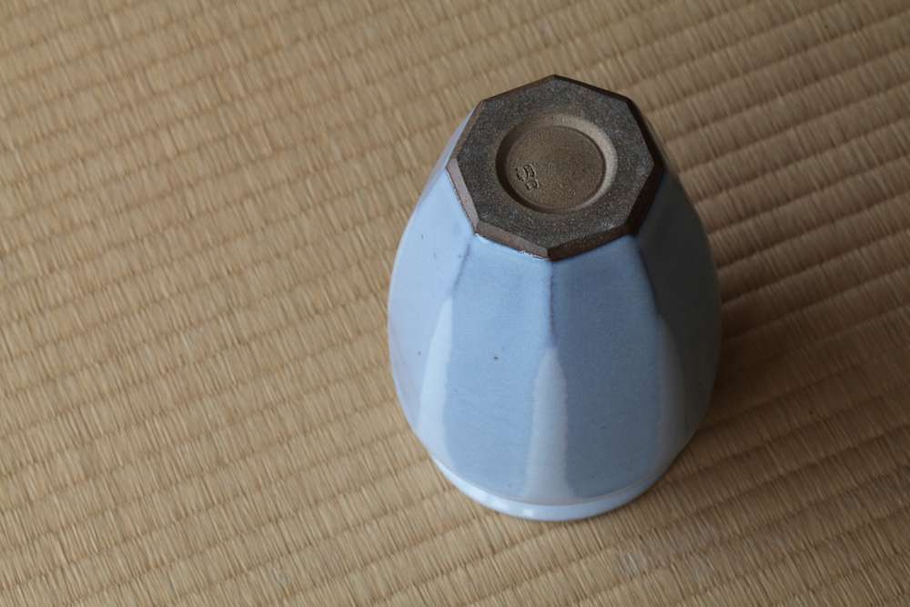 花入 月白釉  S 朝日窯工房作