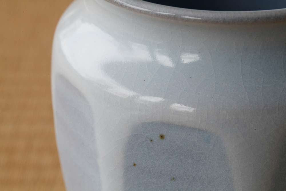 花入 月白釉  S 朝日窯工房作