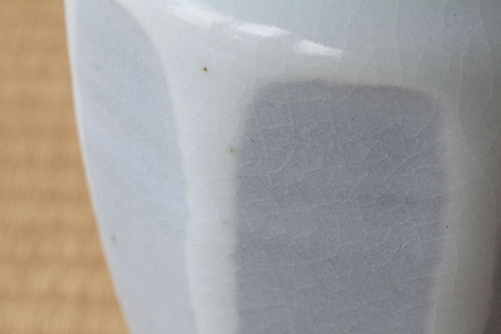 花入 月白釉  S 朝日窯工房作