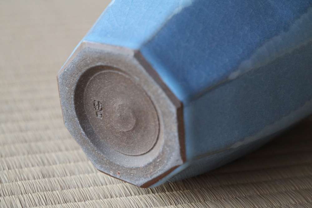 花入 月白釉  M 朝日窯工房作