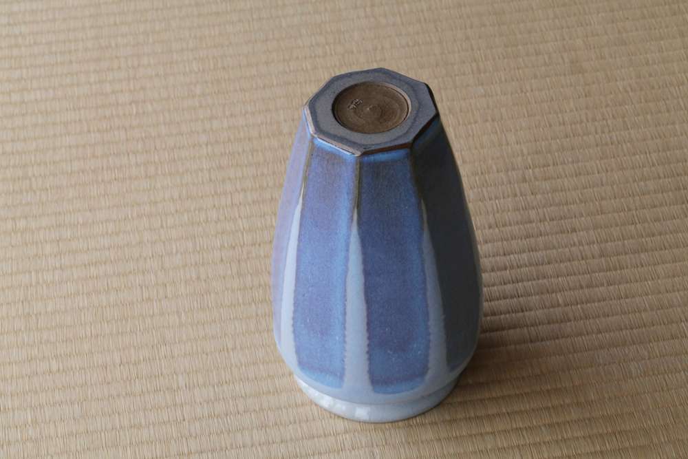 花入 月白釉  L 朝日窯工房作