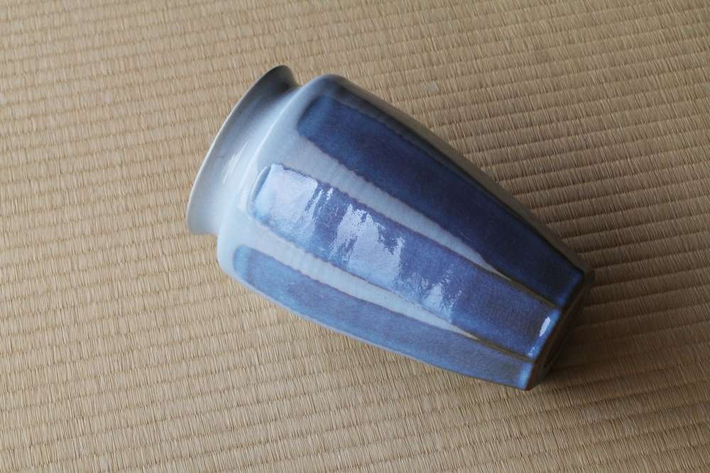 花入 月白釉  L 朝日窯工房作