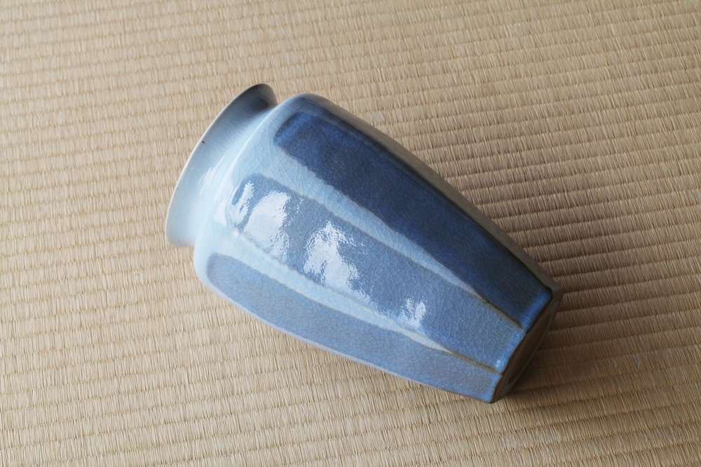 花入 月白釉  L 朝日窯工房作