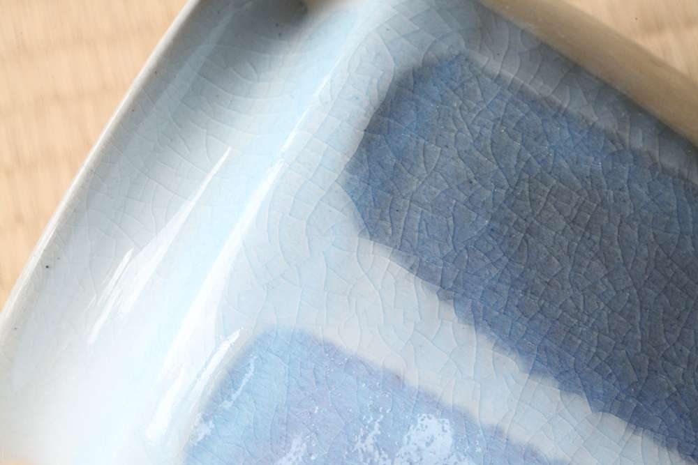 花入 月白釉  L 朝日窯工房作