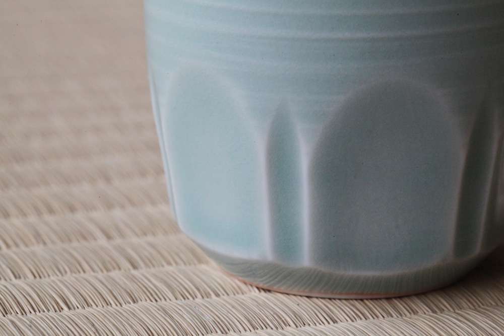 碗 面取 青磁 朝日窯工房作