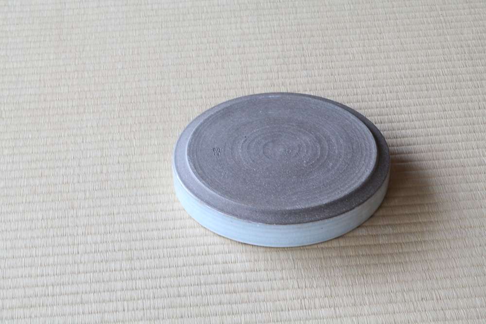 Plate 樫灰釉 Φ23cm 朝日窯工房作