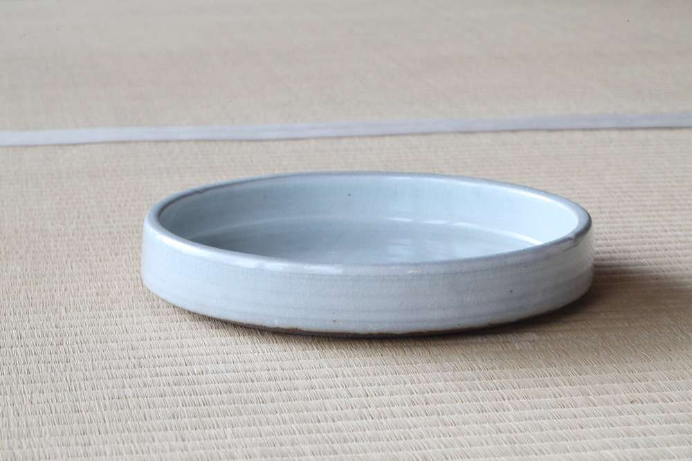 Plate 樫灰釉 Φ23cm 朝日窯工房作